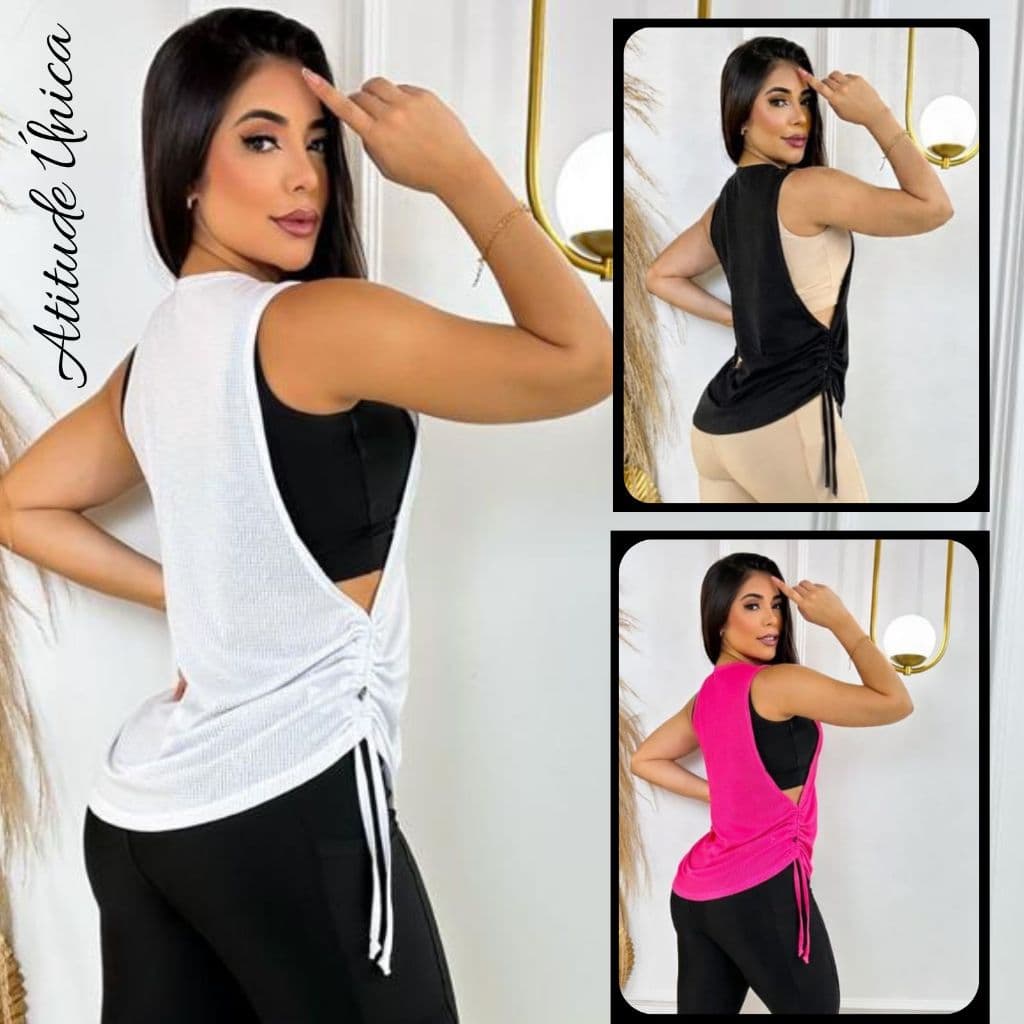 Blusas Dry Fit Feminina Fitness Academia Puxar ) Veste Legging Tapa Bumbum Tule Camiseta  Top Regata Treino Esporte
