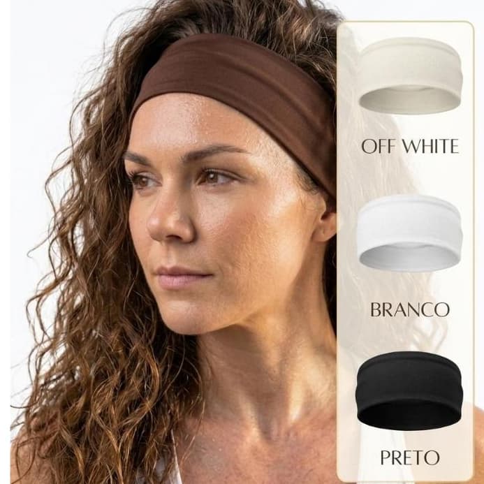 3 Faixas de cabelo esportiva fitness elástica para academia corrida e treino