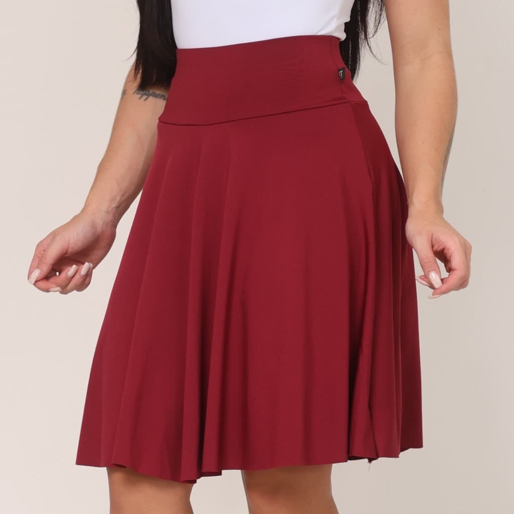 Short Saia Evangélica Em Suplex Com Babado Cos Alto