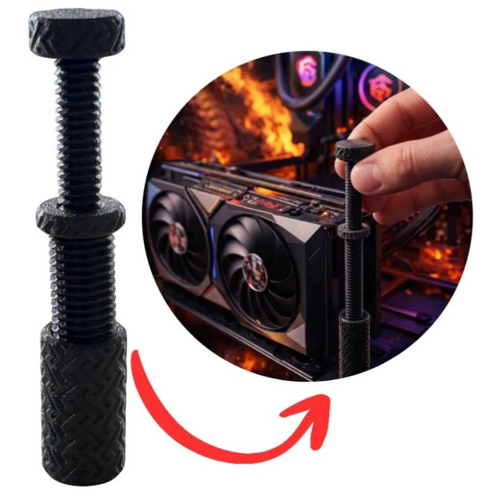 Suporte Para Placa De Video 3d Proteção Preto Luxo Preto