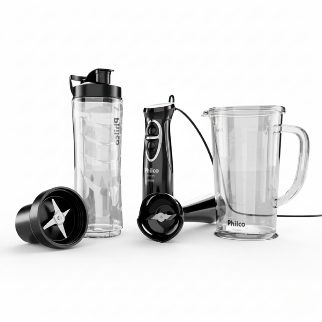 Mixer Blender 2 em1 400W Turbo 2 Velocidades Multiuso Vitamina Suco Shake Mixer Cozinha Praticidade