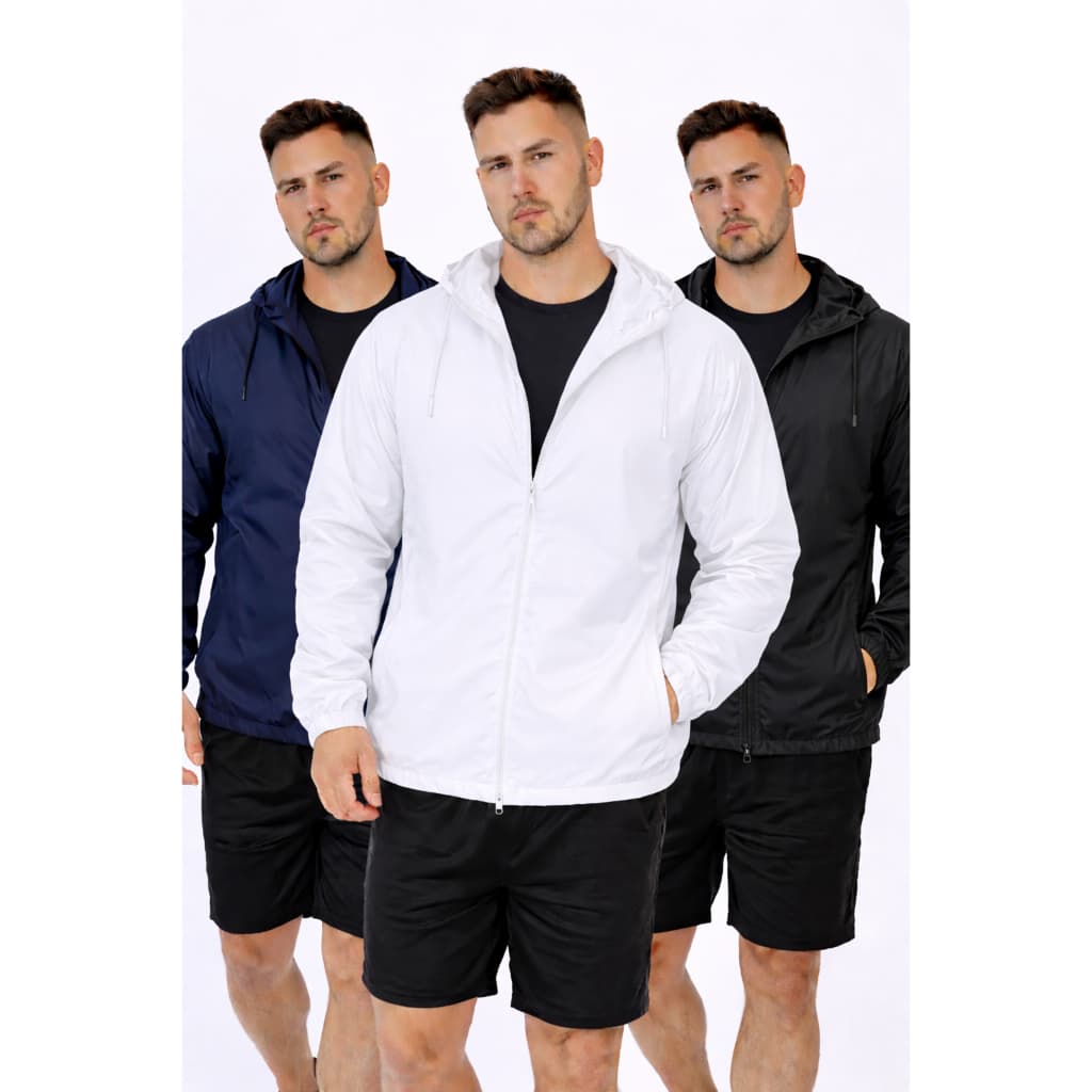 KIT 3 Corta Vento Masculina Impermeável Semi Forrada Lisa