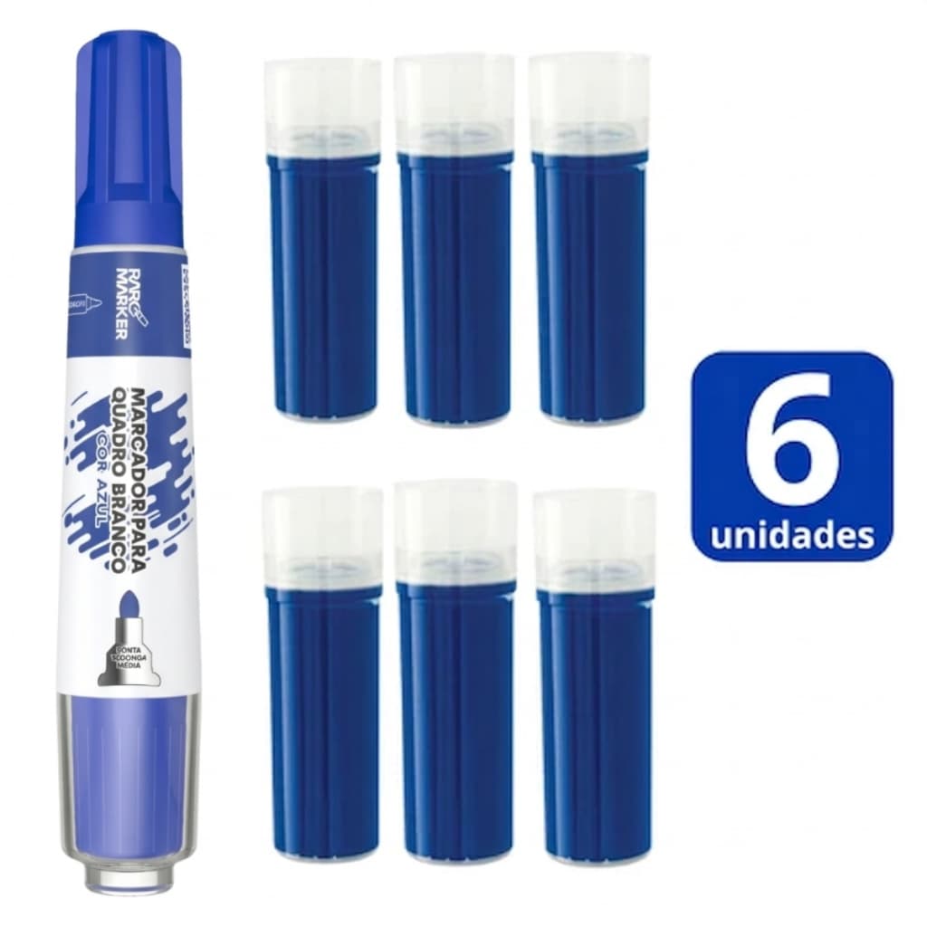 Pincel Quadro Branco Raro Marker + 06 Refil