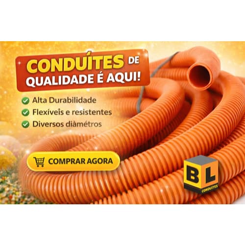 Conduite Eletroduto Corrugado Laranja 3/4 100 Metros PEAD Alta Qualidade
