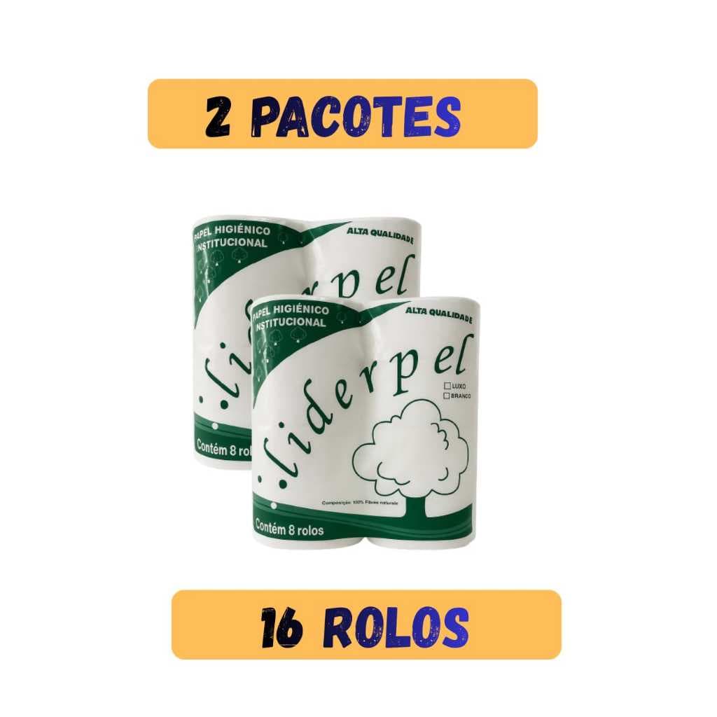 16 ROLOS PAPEL HIGIENICO INSTITUCIONAL BRANCO FOLHA SIMPLES