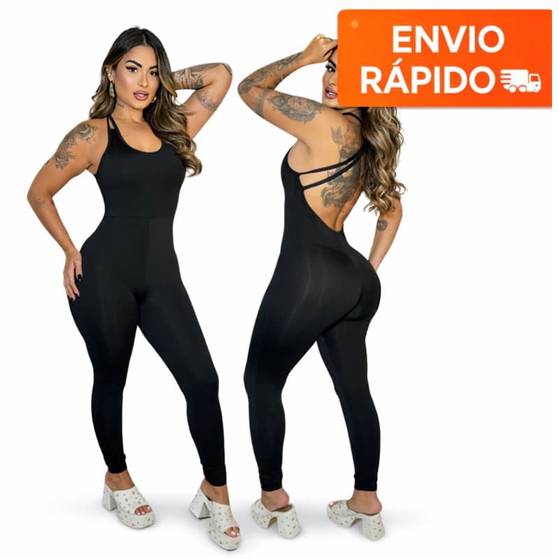 Macacão  Feminino X duplo Suplex fitness casual confortável