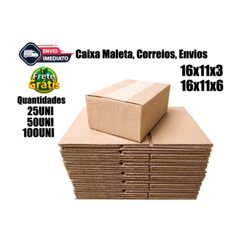 Caixas de Papelão 16x11x3 ou 16x11x6 Pequena Embalagem Mercado Envios Correios Ecommerce