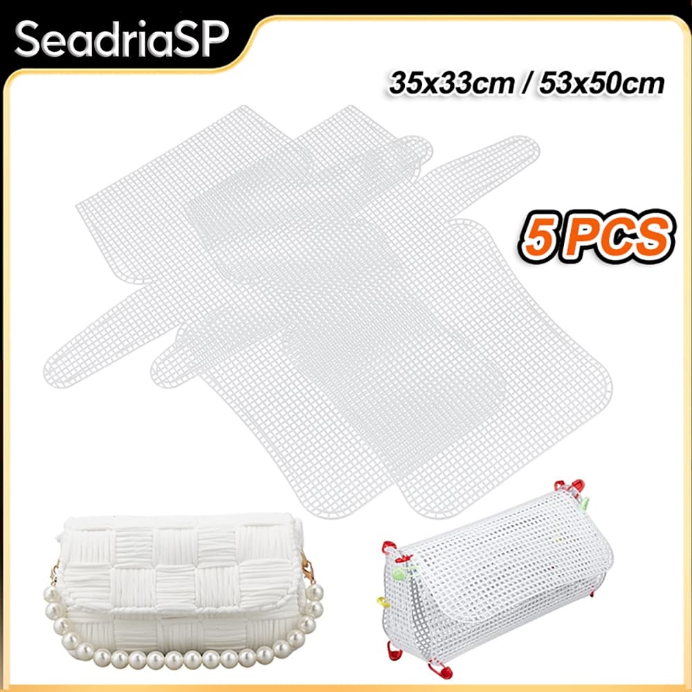 Base para Bolsa de Crochê | Kit 5 Peças | Estrutura Interna em Tela | 35x33cm e 53x50cm