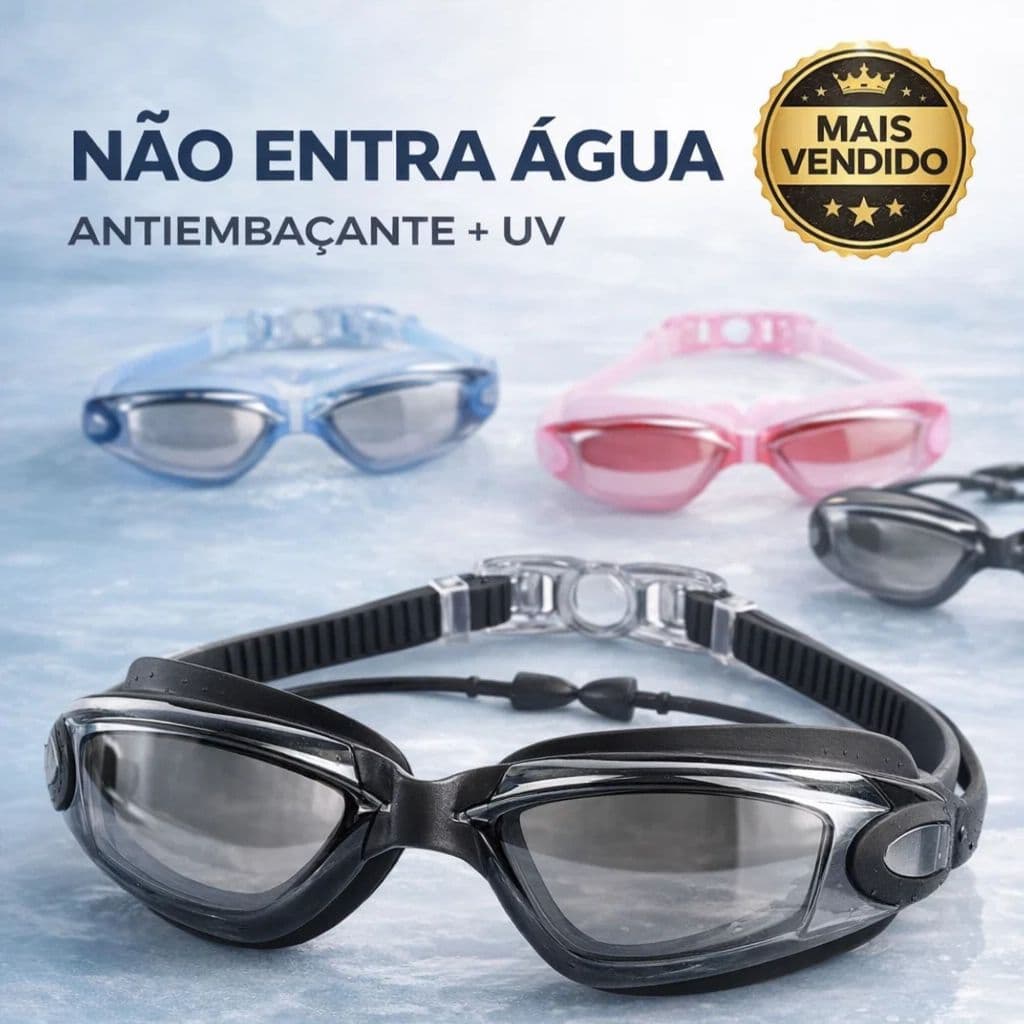Óculos Natação Profissional Antiembaçante UV Ajustável Unissex Adulto