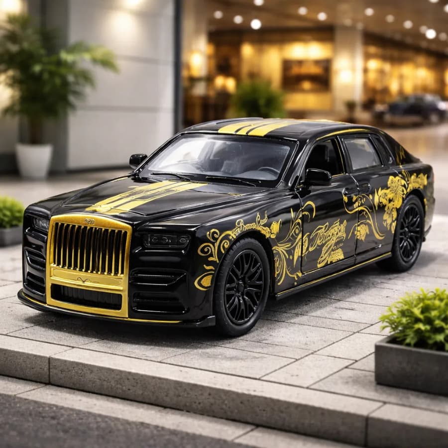 Miniatura Metal Rolls Royce Abre Portas Capô Ficção Premium