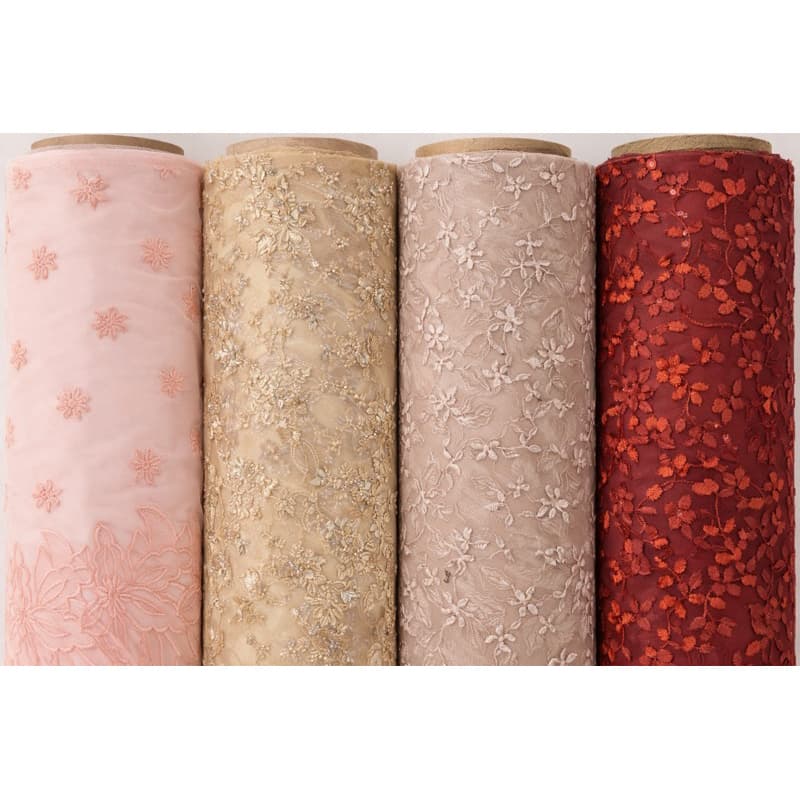 Tule Bordado Luxo | Tule com Bordado Floral 3D | Tecido para Festa, Vestido, Noiva e Madrinha | Alta Qualidade