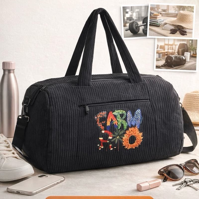 Mala feminina esportiva de mão de grande capacidade resistente alça de ombro e transversal em veludo