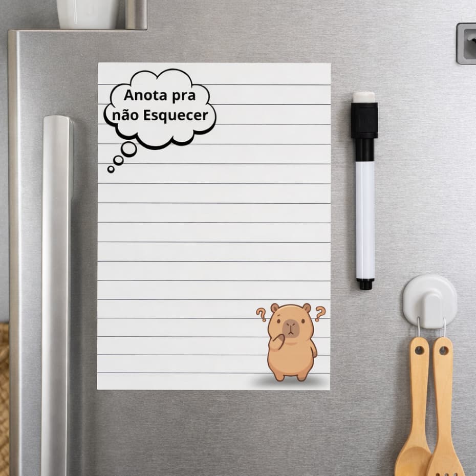 Lousa Magnética para Geladeira Anotações Planner Organizador Prático Lembretes + Caneta Quadro Branco Apagador com Imã