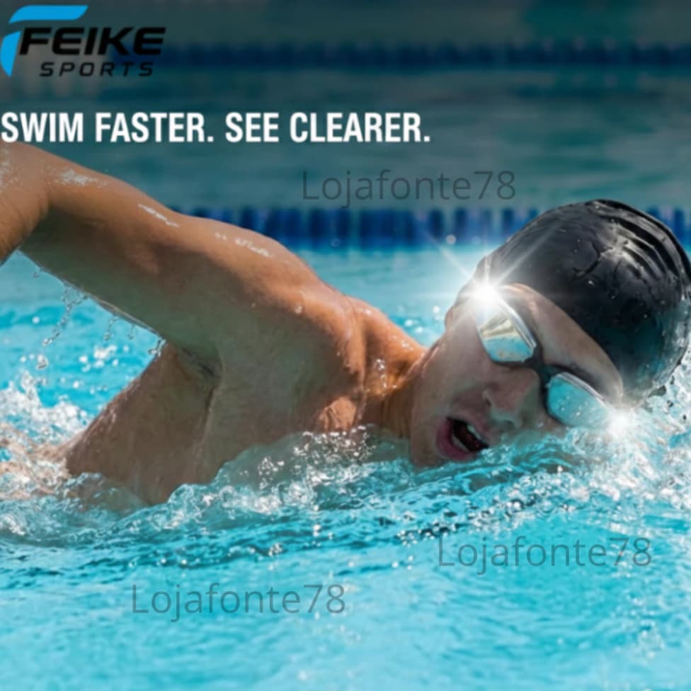 Óculos Natação Feike  Original Anti Embaçamento UV + Protetor Ouvido Embutido Ref: FK700D