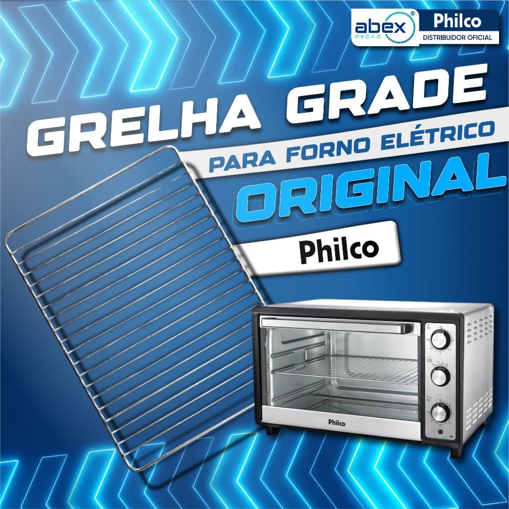 Grelha Grade Para Forno Elétrico Philco PFE60I 60 Litros 44cmx32cm 765835 Novo Cinza NF Original 
