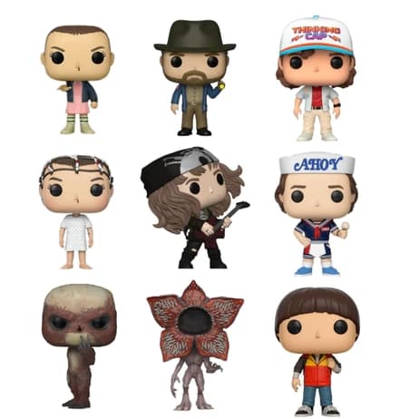 Bonecos Colecionáveis Stranger Things - Eleven, Will, Dustin, Mike, Hopper, Max, Steve, Robin, Vecna, Demogorgon