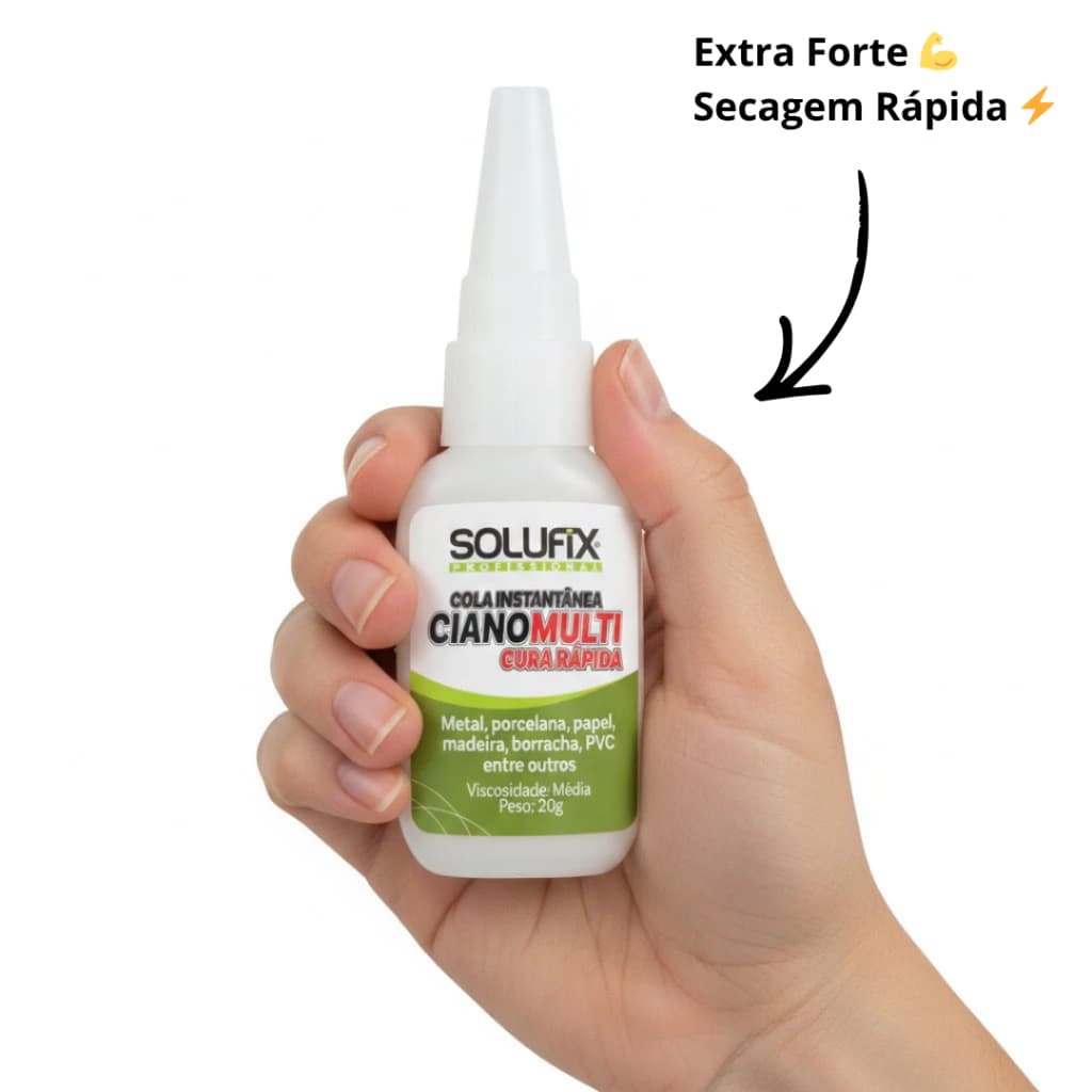Cola Instantânea Extra Forte 20g Alta Viscosidade Secagem Rápida Multiuso Metal Madeira Plástico Super Cola