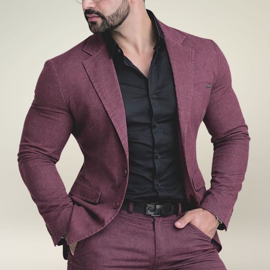 Blazer Masculino Slim Alfaiataria Elastano Mesclado Esporte Fino Premium Corte Italiano 2 Botões Social Elegante Paletó