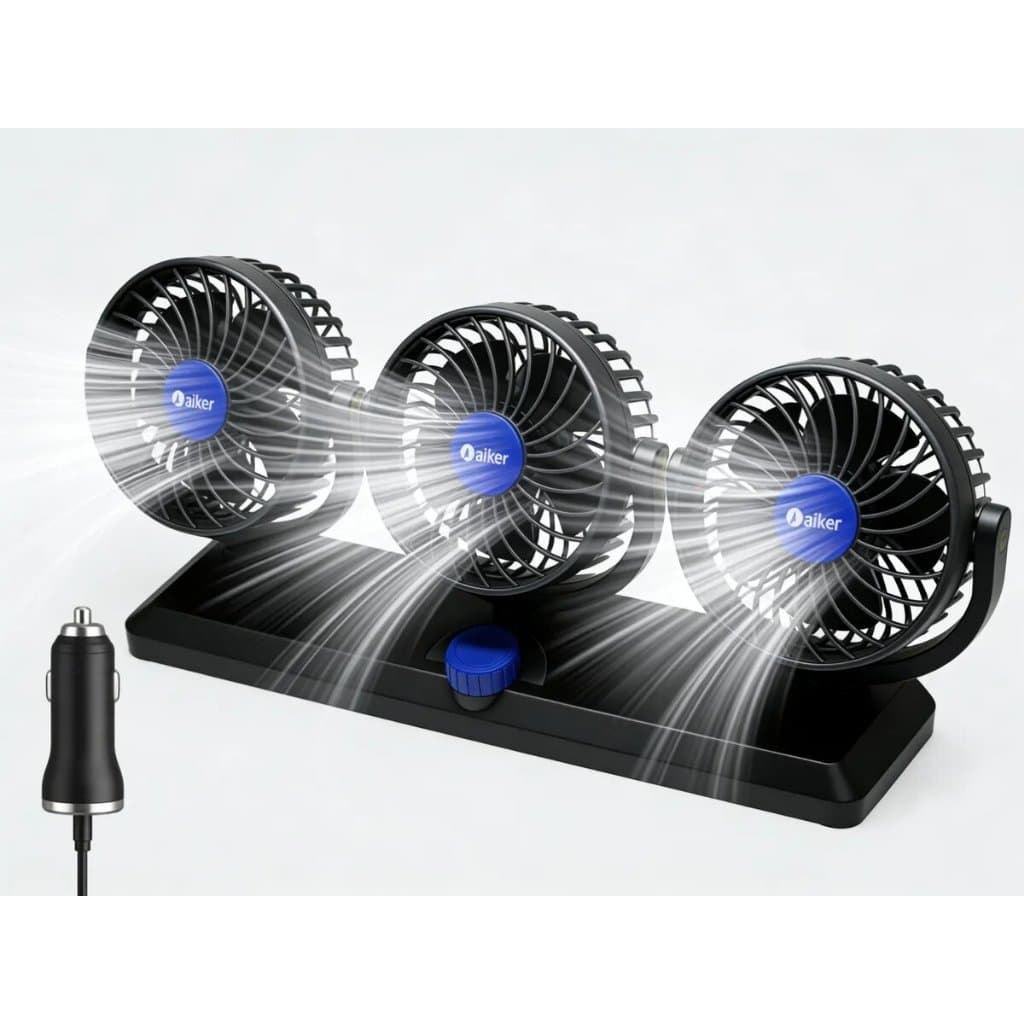Ventilador De Carro De 3 Cabeças USB 5V/12V/24V Universal Grande Vento Com Controle De Duas Velocidades