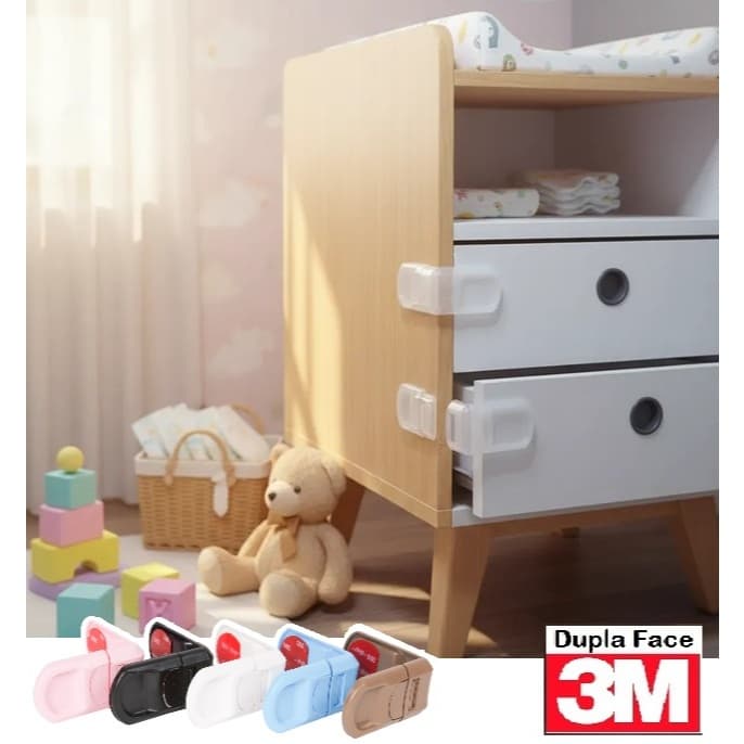 Trava de Gaveta Lateral Segurança Bebê  Adesivo 3M VHB