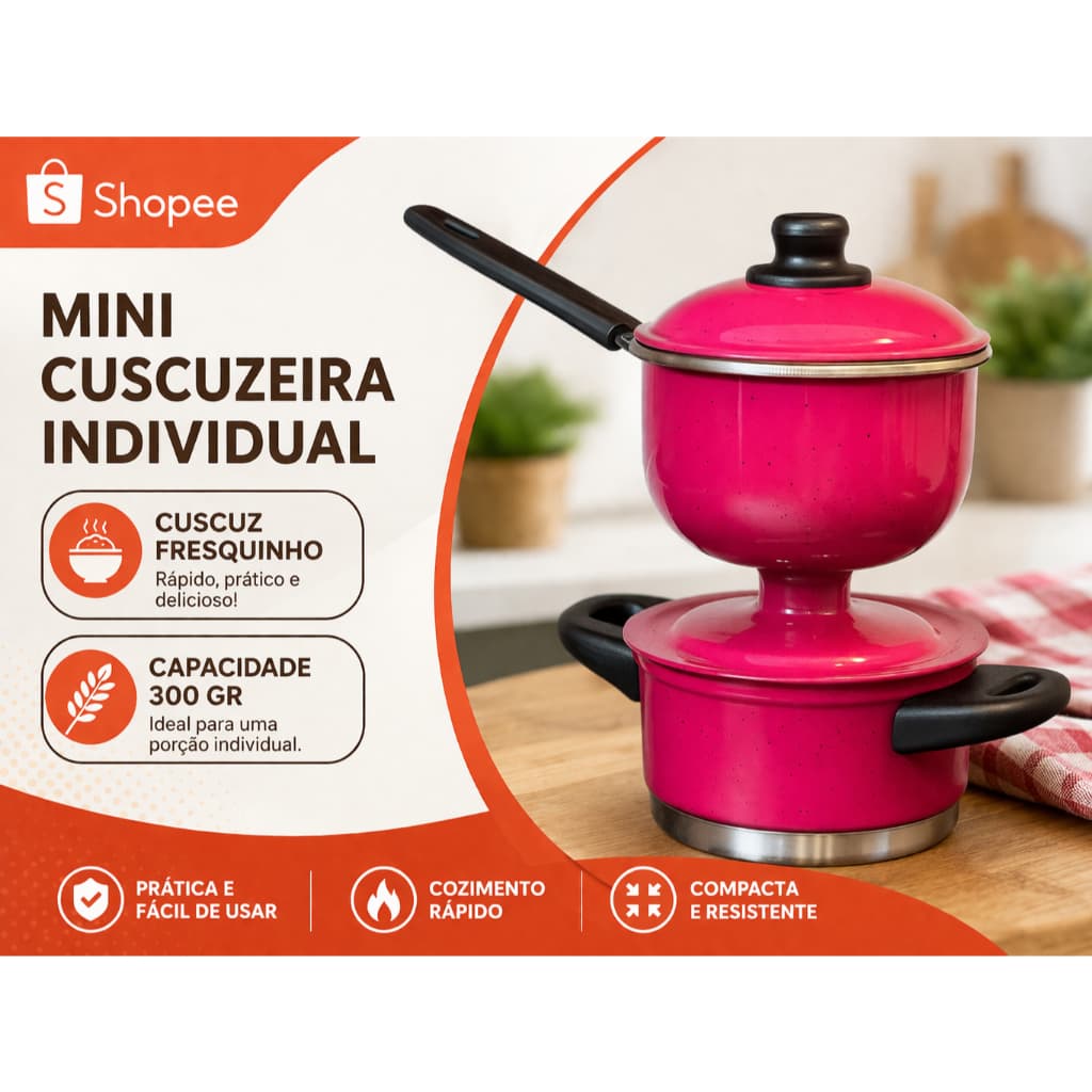 Mini Cuscuzeira Pequena  |ndividual Nordestino nº 10 (Cuscuzeira Peitinho, Cuscuzeira Tetinha)