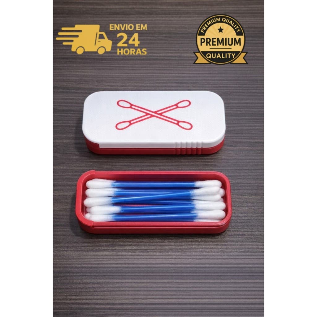 Estojo Porta Cotonete com Tampa | Organizador Higiênico Portátil para Viagem