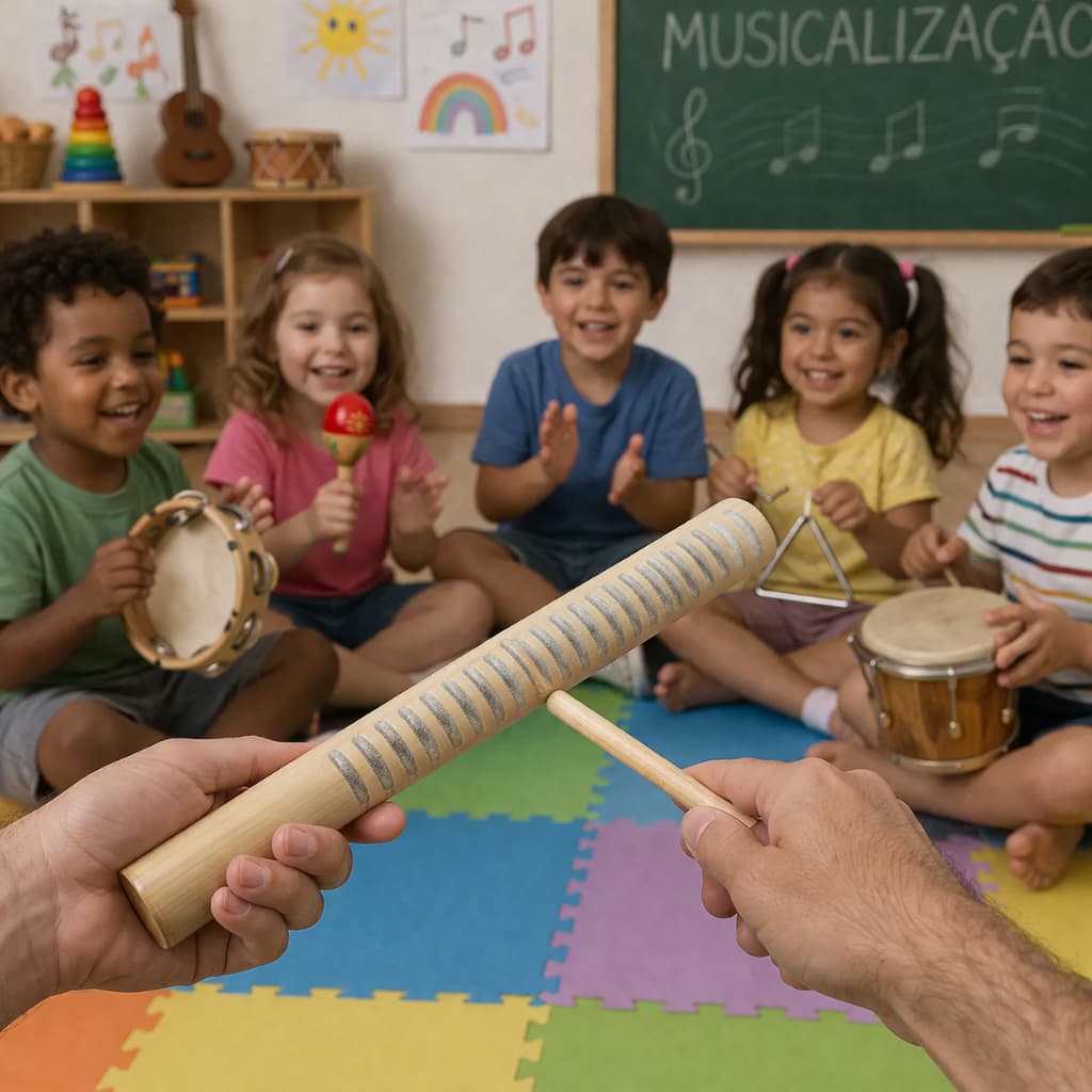 Reco Reco Bambu G Percussão Samba Religioso Som Contacao de Historia