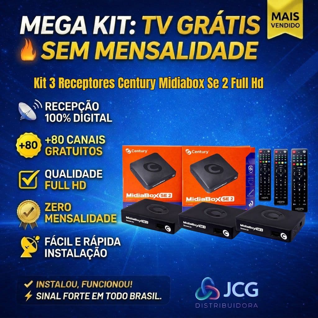 Kit 3 Receptor Century Medabox Se 2 Full Hd 