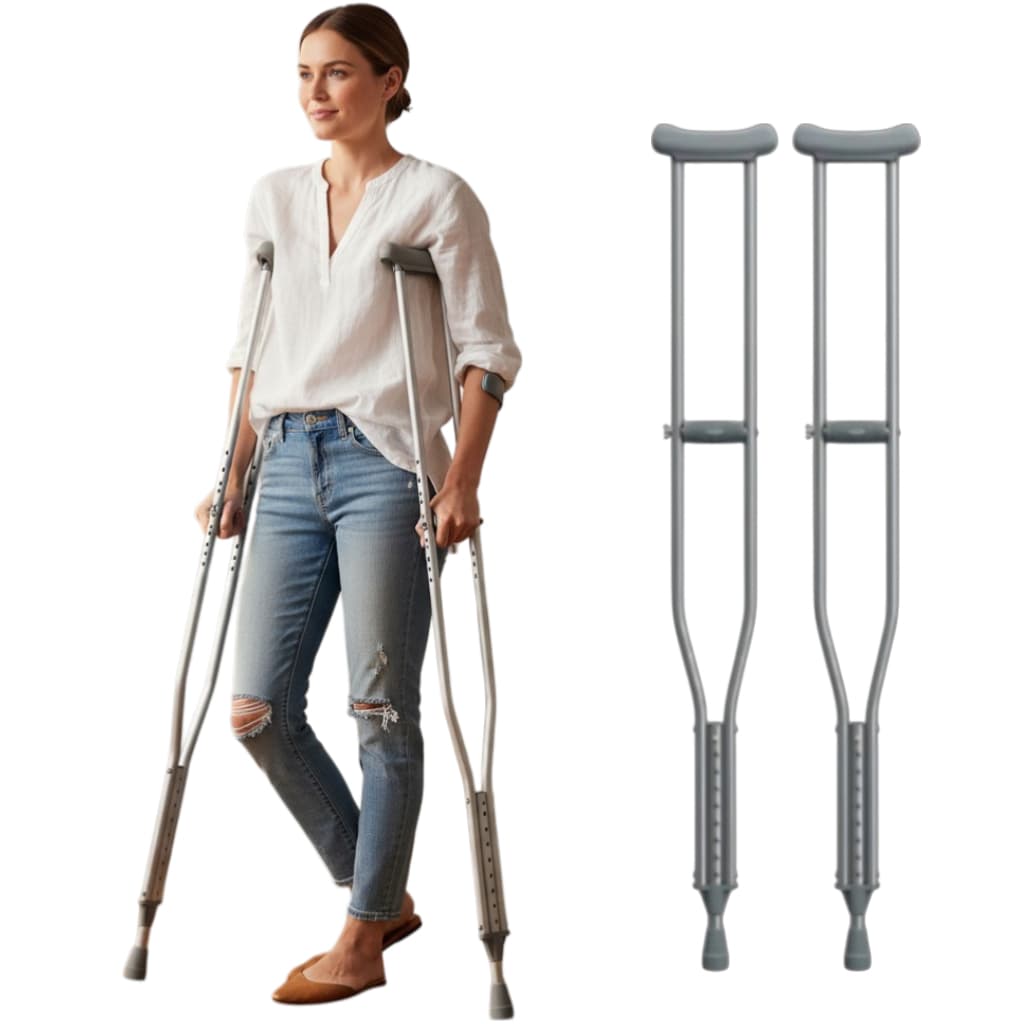 Muleta Axilar Mercur Tamanho M Confortável Ajustável Ortopédica Premium