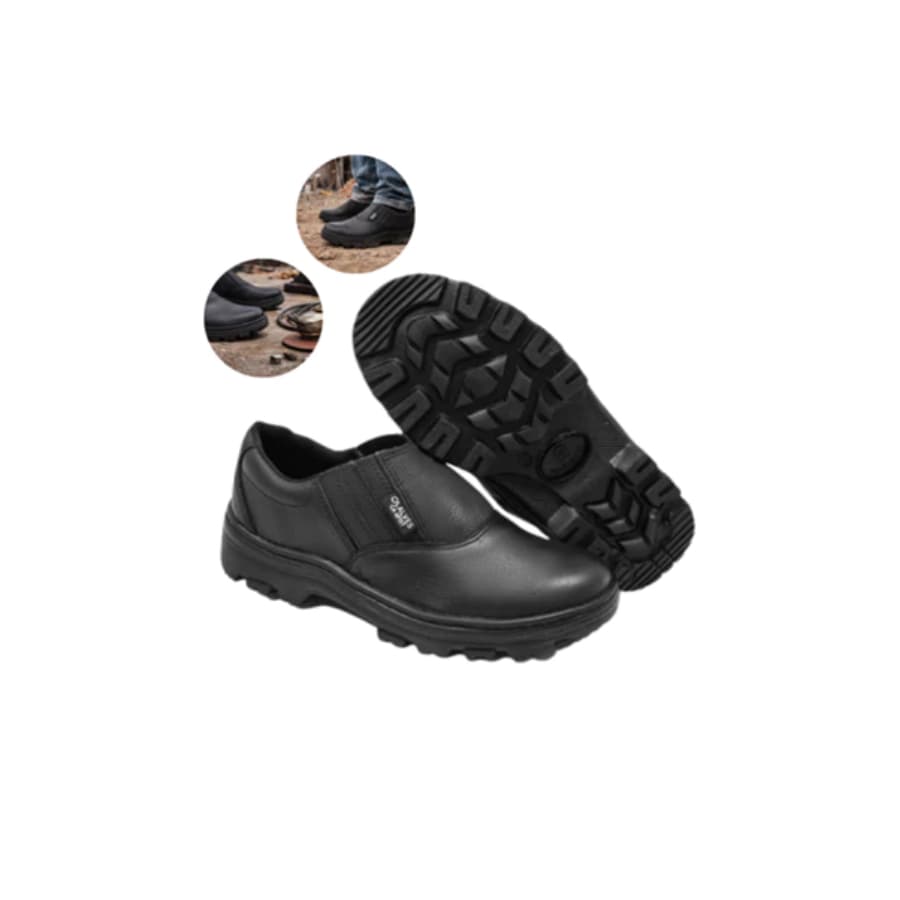 Bota Botina de Couro Masculina de Segurança EPI Confortável Sola de Borracha e Bico PVC Envio Rápido