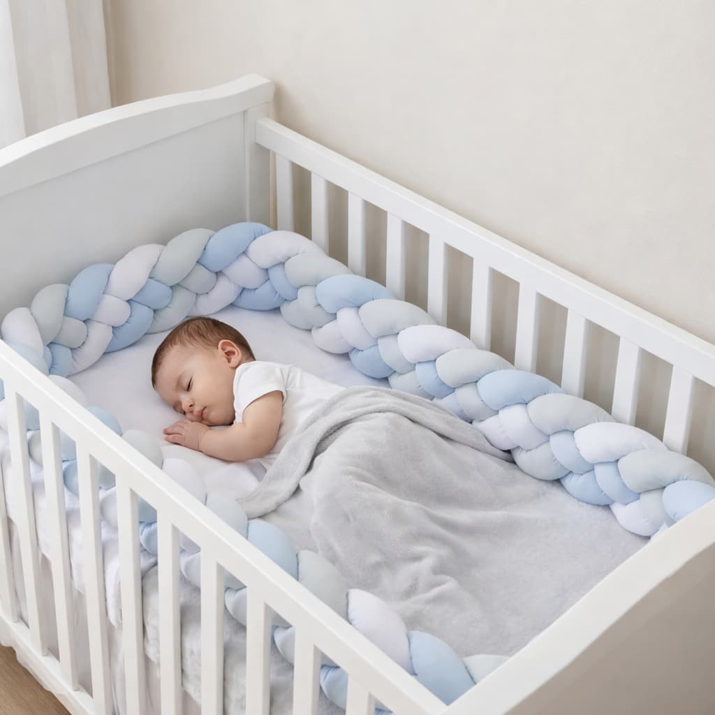 Trança Protetora para Berço e Cama 4 Metros Macia e Antialérgica