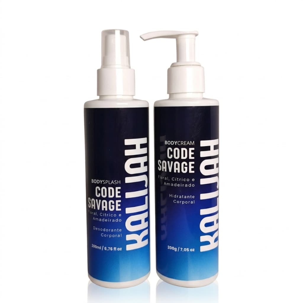 KIT MASCULINO "CODE SAVAGE" BODY SPLASH 200ML + BODY CREAM 200G INSPIRADO SAU.VA.GE