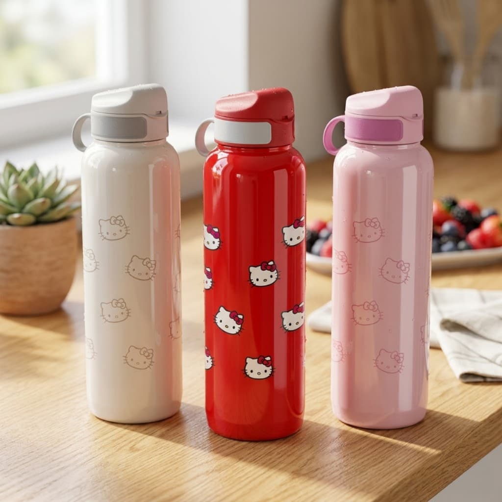 Garrafinha De Água Squeeze 1 Litro Resistente Escritório Academia Tampa Emborrachada