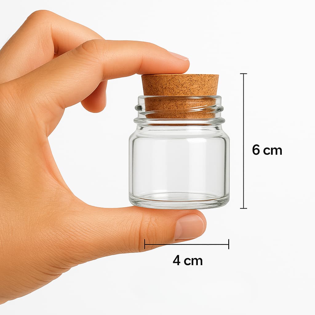 60 Potinhos Para Vela 40ml C/ Tampa Rolha Cortiça Lindo