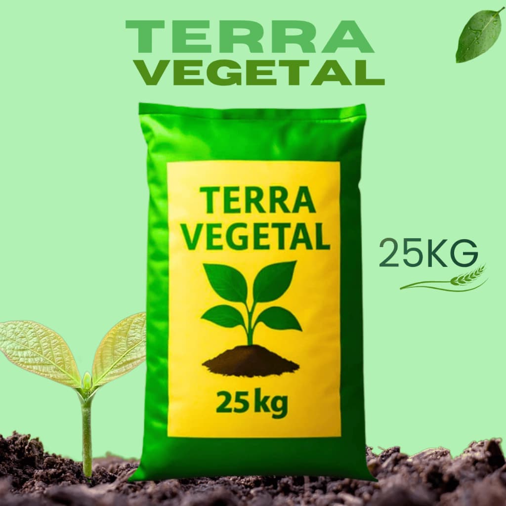 Terra Vegetal 25kg Super Fértil Pronta Uso Horta Jardim Vasos Plantas Fortes Alto Rendimento