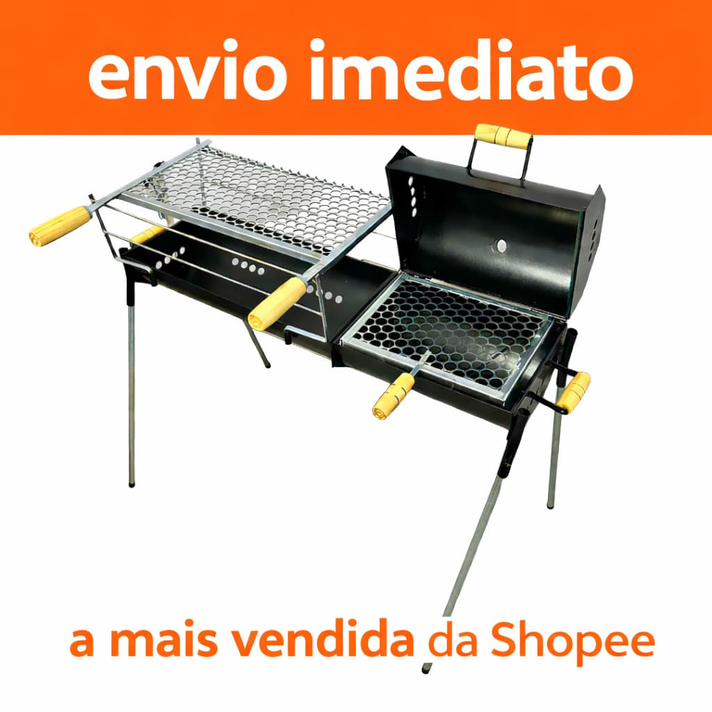 Churrasqueira 2 Em 1 Bafo E Grelha Movel Completa Com Grelha