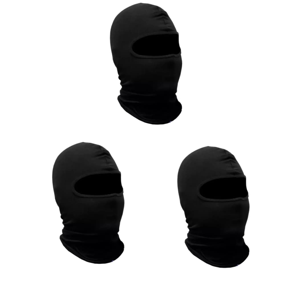 Kit 3 Touca Bandana Ninja Balaclava Proteção Uv50+ Térmica Cor Preto