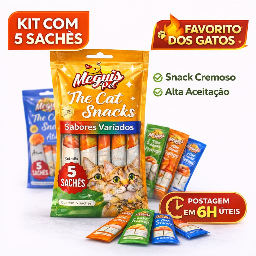 Petisco Para Gatos Churu MeguisPet - Tubos de 15g Unidade - Vários Sabores Cremoso
