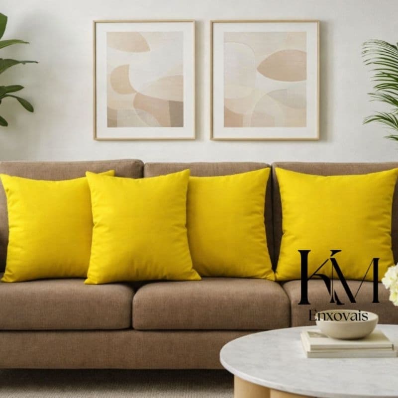 kit de 4 capas de Almofadas em Oxford liso(Decoração sala,quartos, escritório)