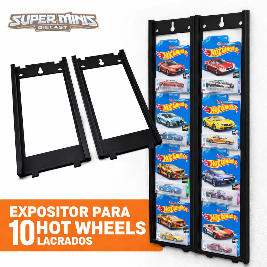 Expositor Hot Wheels Blister 10 Carrinhos Linha Básica | Suporte de Parede Expansível