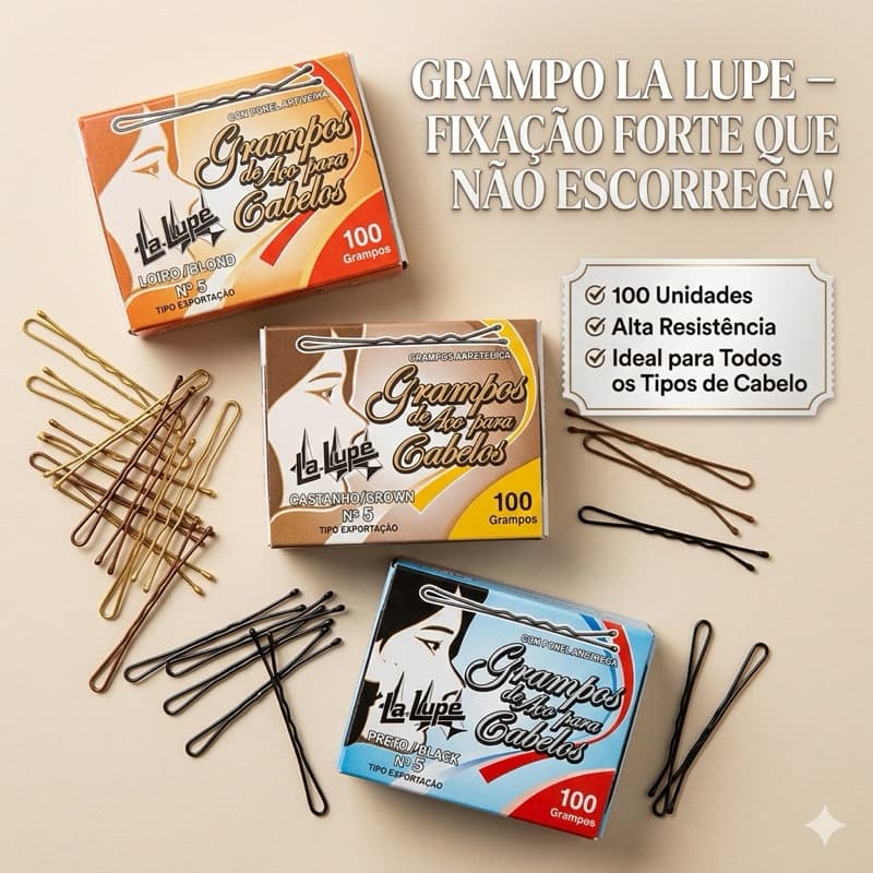 Grampos De Aço Para Cabelos - 100 Peças - La Lupe
