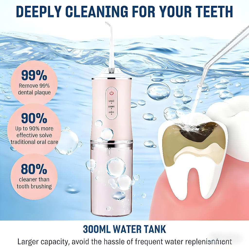 Lavador de Dentes Elétrico Portátil - Impulsor Inteligente para Limpeza Oral Doméstica F7