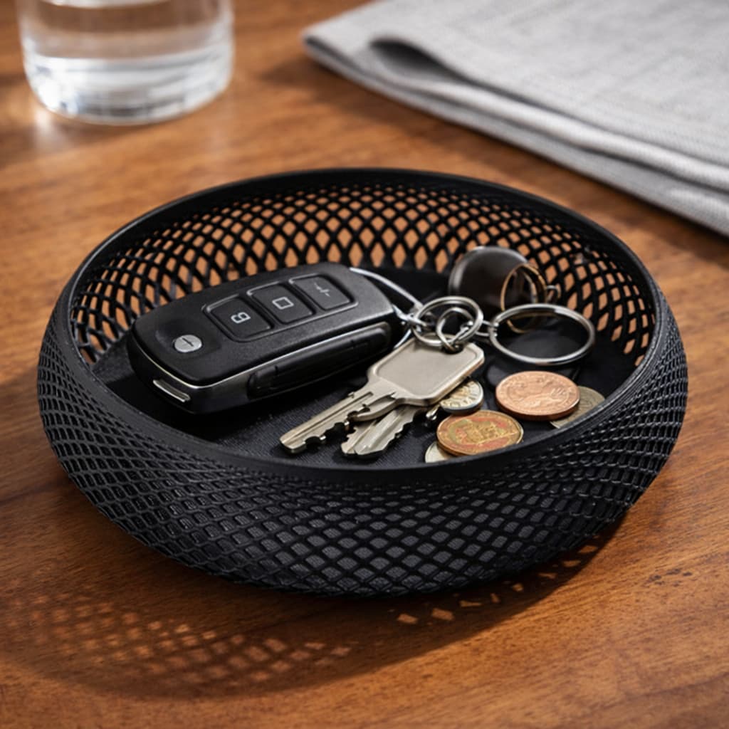 Porta Objetos Organizador Redondo Multiuso – Bandeja Cesto Decorativo para Chaves, Mesa e Cozinha