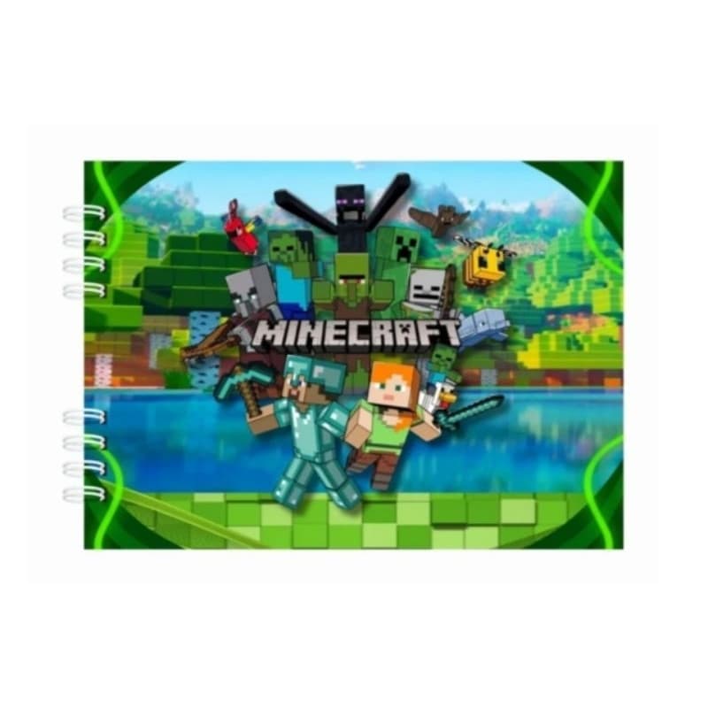Livro de Colorir Minecraft - Capa Dura/ 50 Folhas/ Gramatura 180g/ Tamanho A5