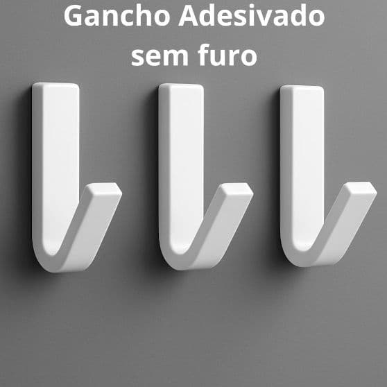 Ganchos Adesivos para Parede - Suporte Resistente para Toalhas de Banheiro e Cozinha