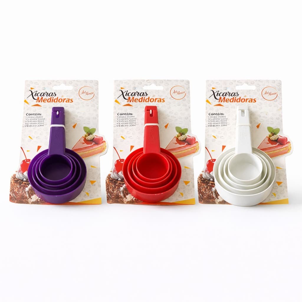 Kit Xícaras Medidoras 5 Peças 30ml 80ml 125ml 250ml Medidores Culinária
