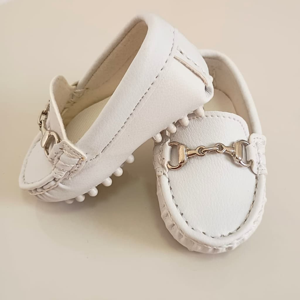 Sapato Mocassim Branco Infantil Bebe Calçado Batizado Casamento Aniversario Festa