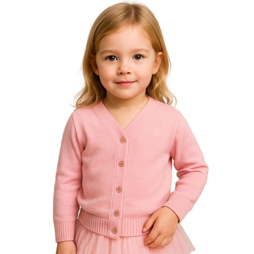 Cardigan Tricot Infantil Com Botões Moda Feminina Infantil Menina