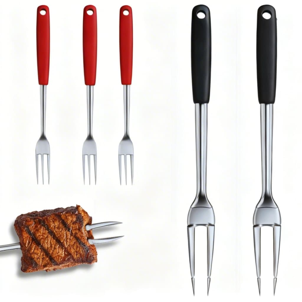 Garfo Trinchantes para Churrasco Aço Inox Resistente para Carnes e Assados Perfeitos Linha Black
