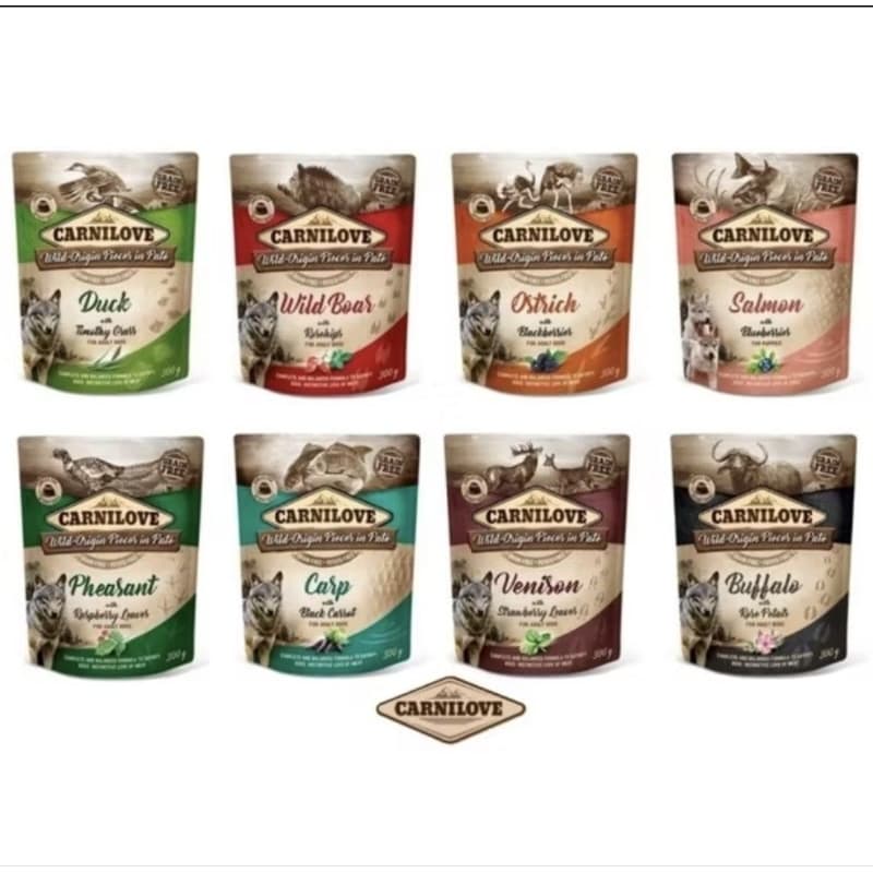 Patê Carnilove para Cães 300g Grain Free | Alimento Úmido Natural Premium Vários Sabores Importado Cães Pets Patê